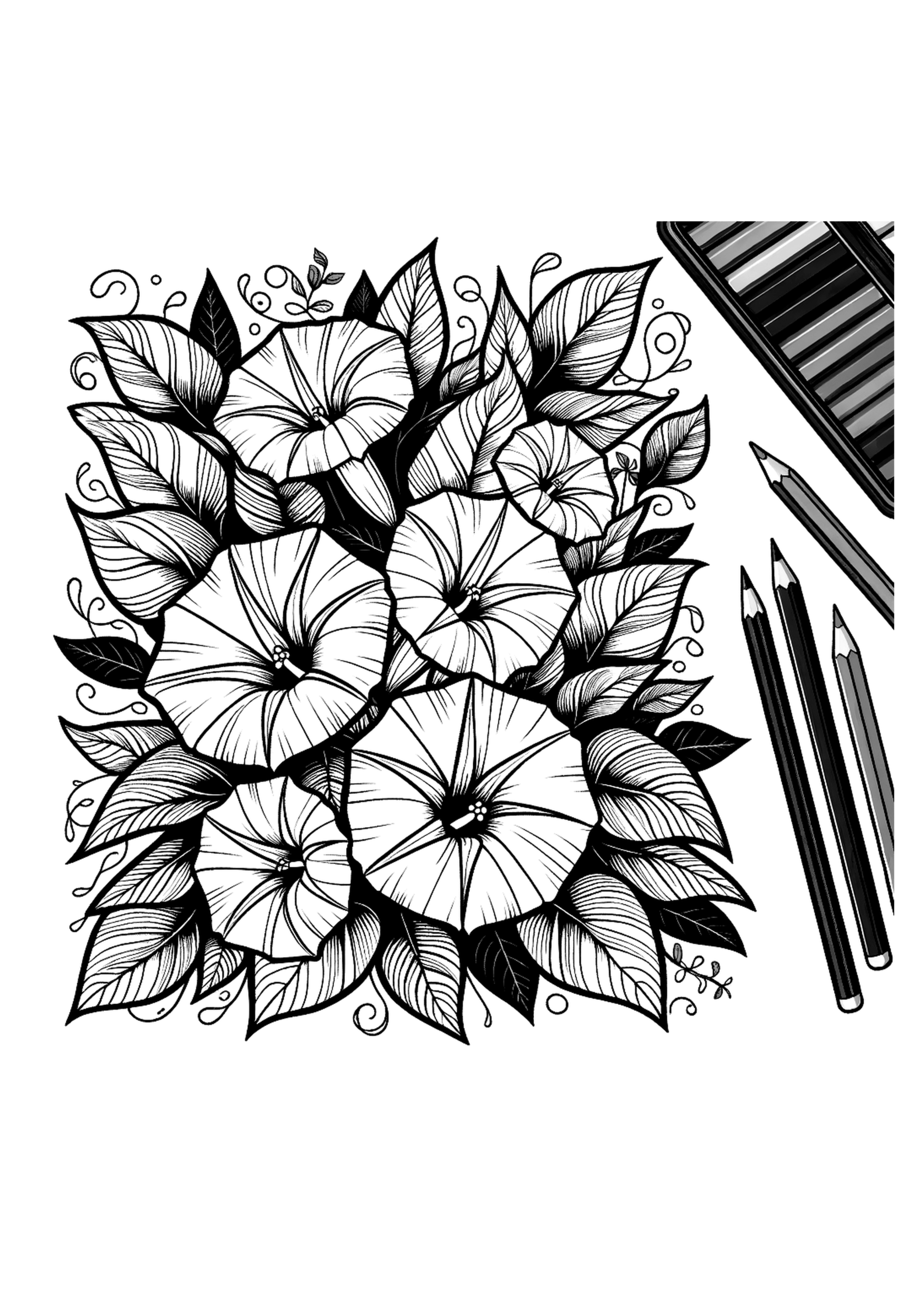 あさがおの塗り絵