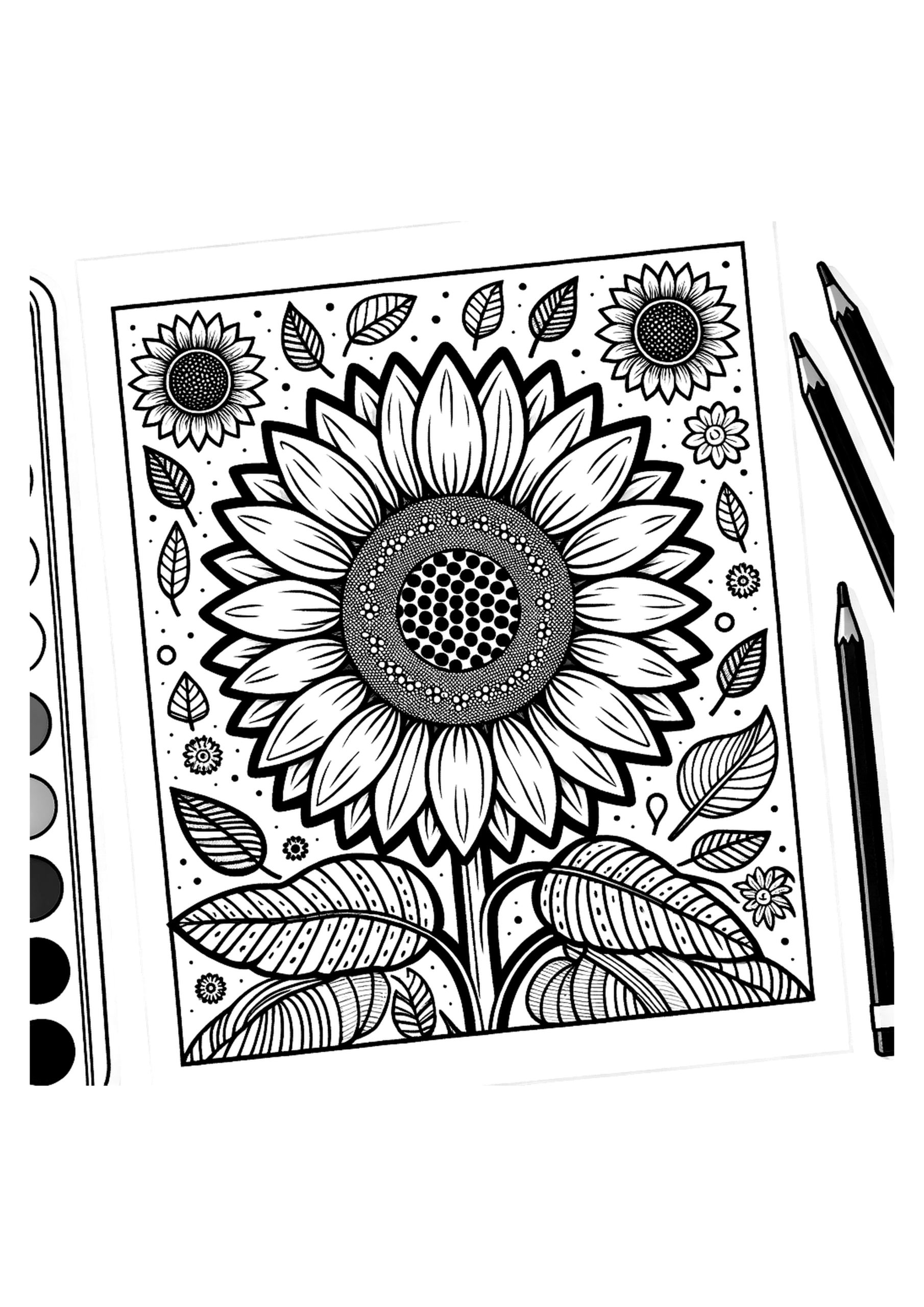 ひまわりの塗り絵