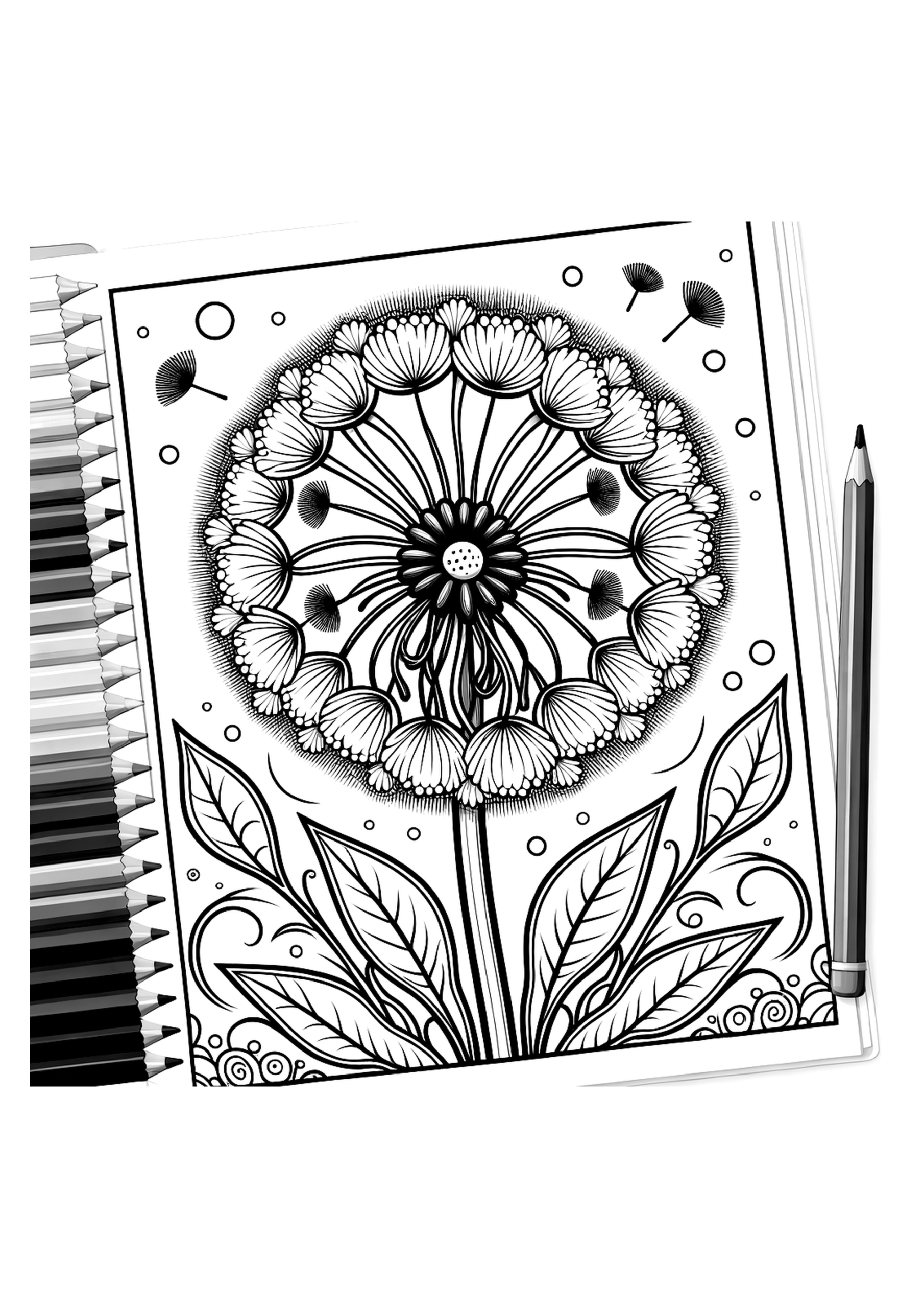 たんぽぽの塗り絵