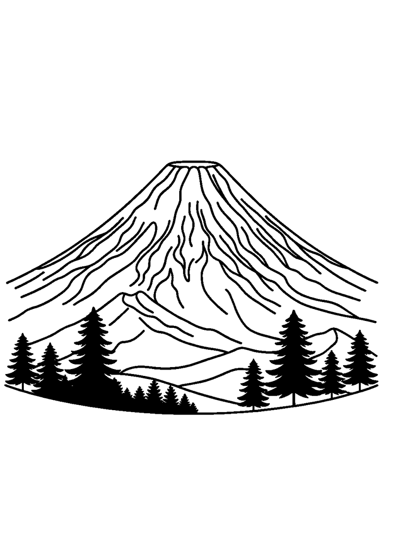 富士山の塗り絵