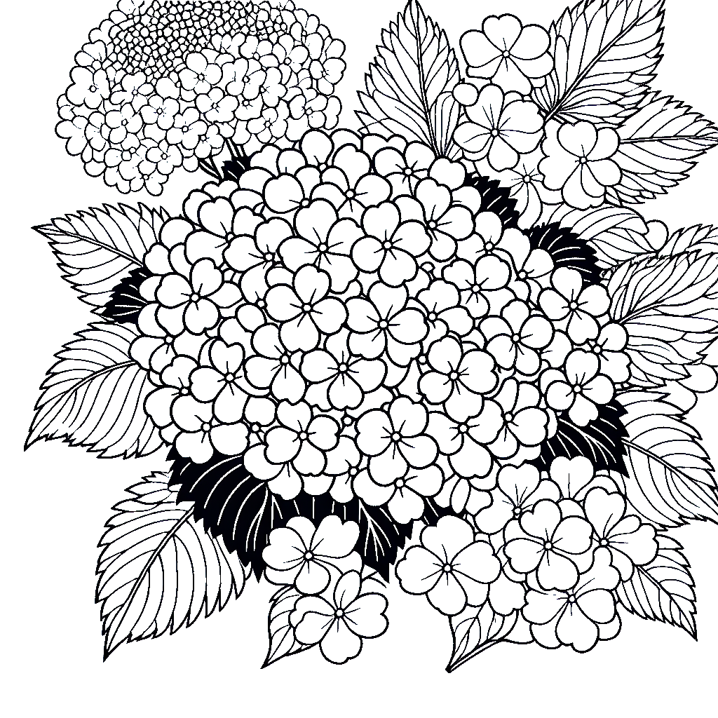 紫陽花（あじさい）の塗り絵