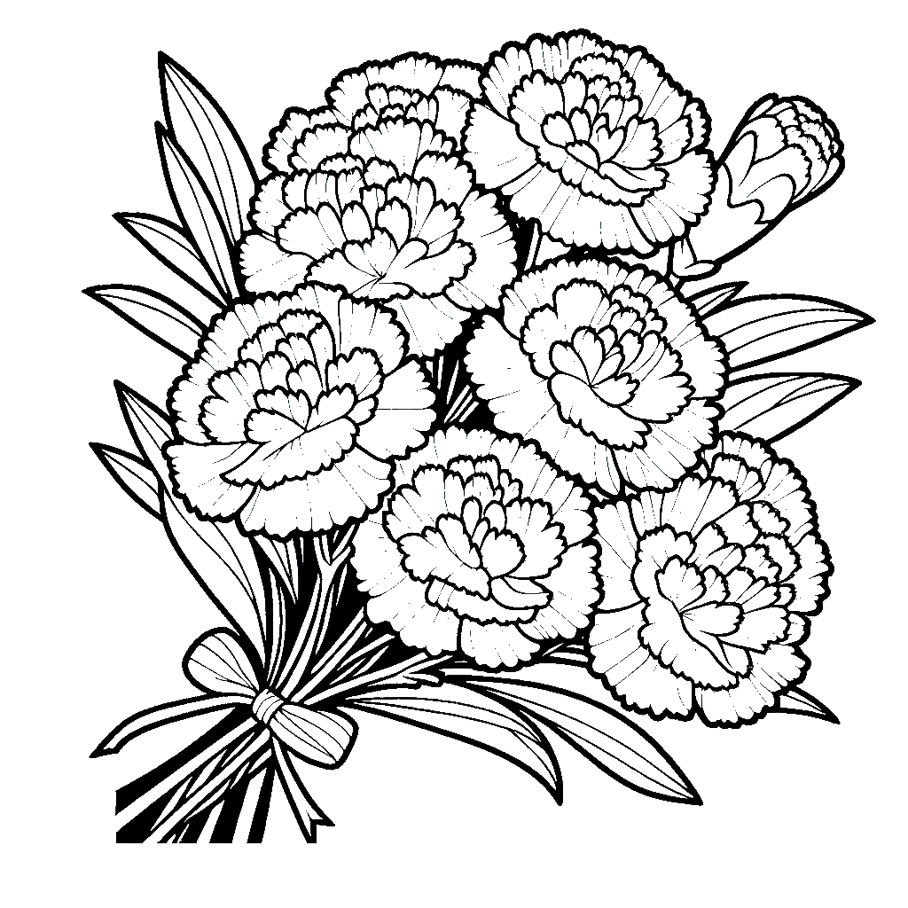 カーネーションの塗り絵