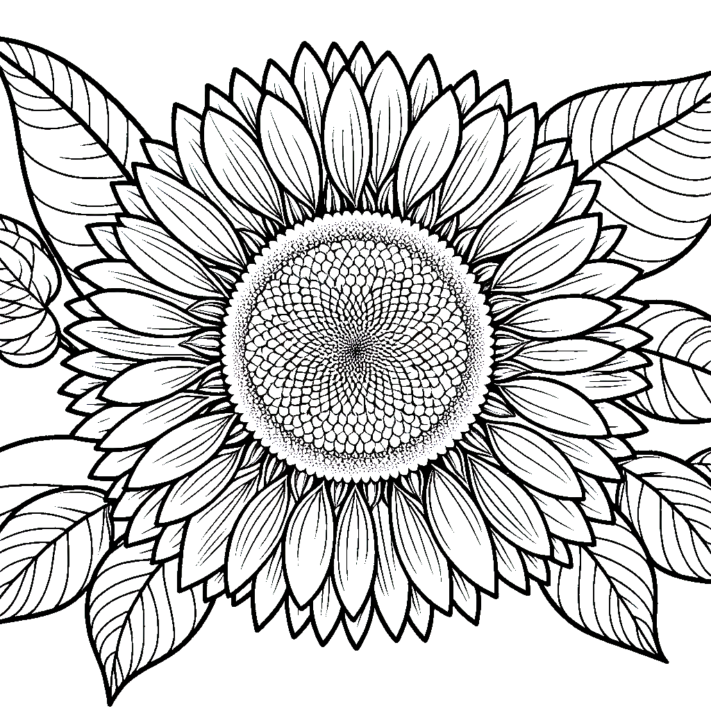 ひまわりの塗り絵