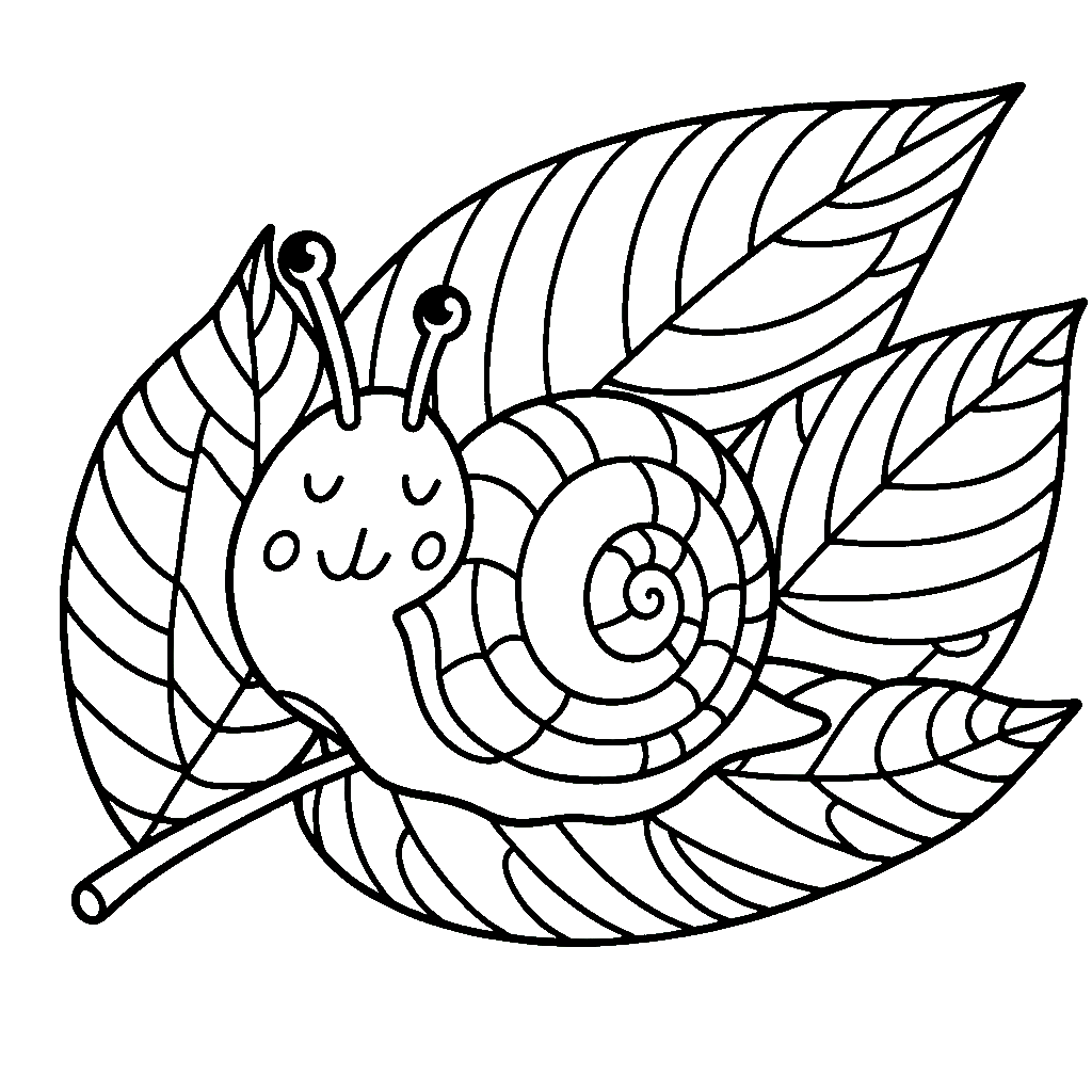 かたつむりの塗り絵