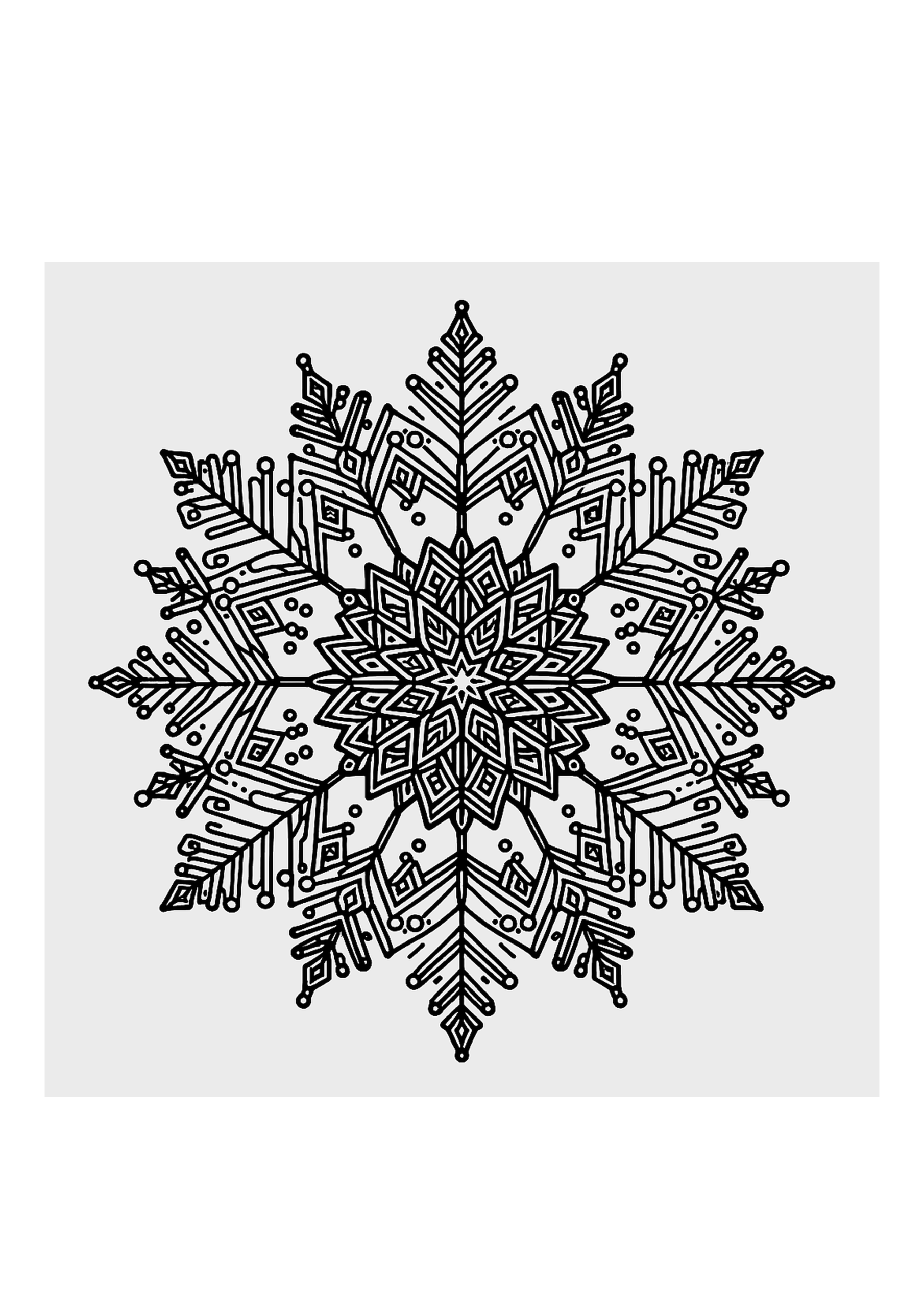 雪の結晶の塗り絵