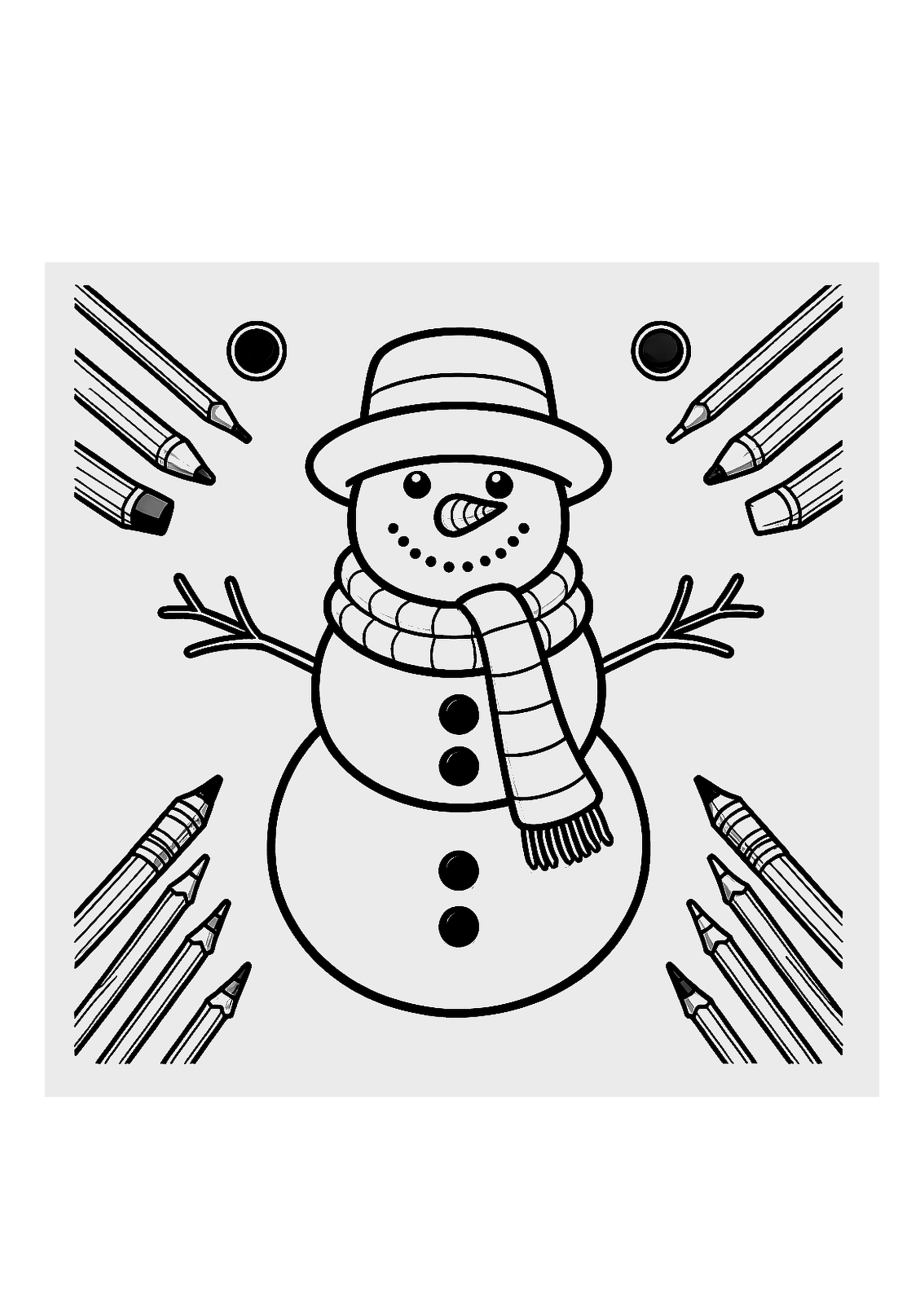 雪だるまの塗り絵