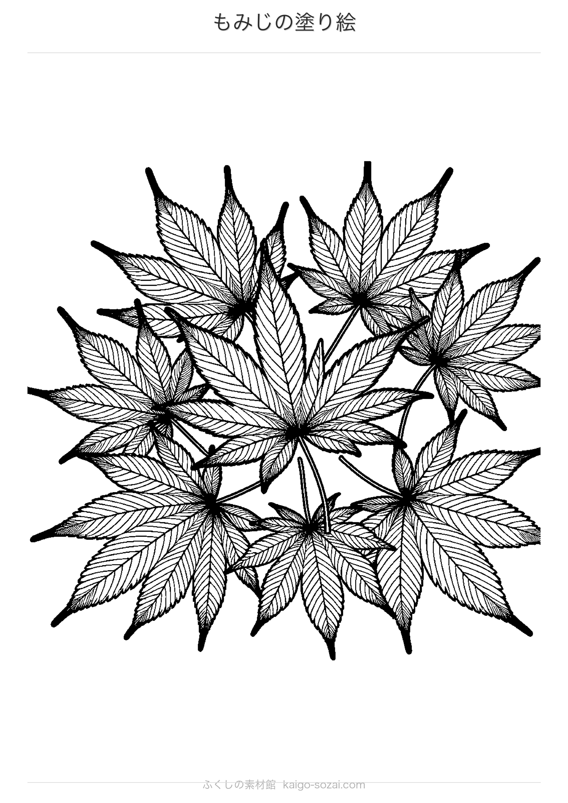 もみじの塗り絵