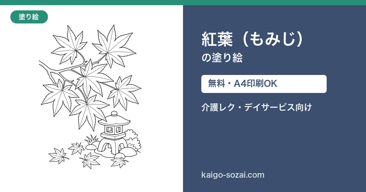 紅葉（もみじ）の塗り絵